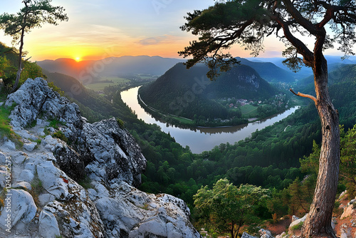Serene Sunset Over Winding ...