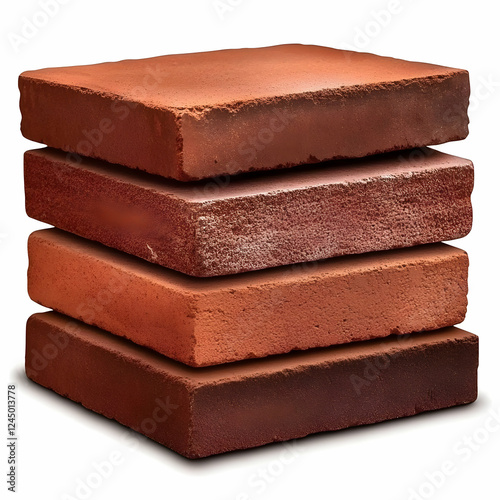 Four Rough Red Bricks Stack...