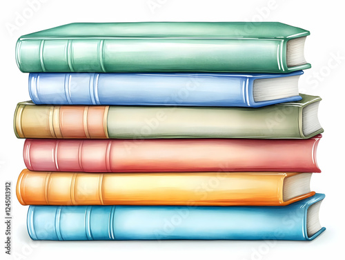Stack of Colorful Books Cre...