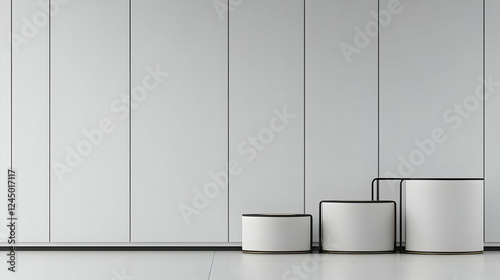 3D Render of White Cylindri...