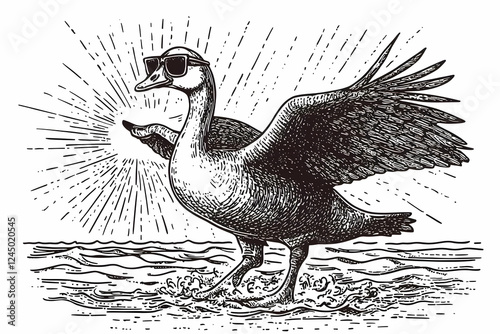 Cool Goose Wears Sunglasses...