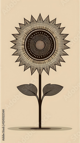 Stylized Sunflower Illustra...