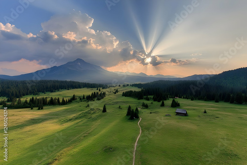 Sunbeams illuminate a seren...