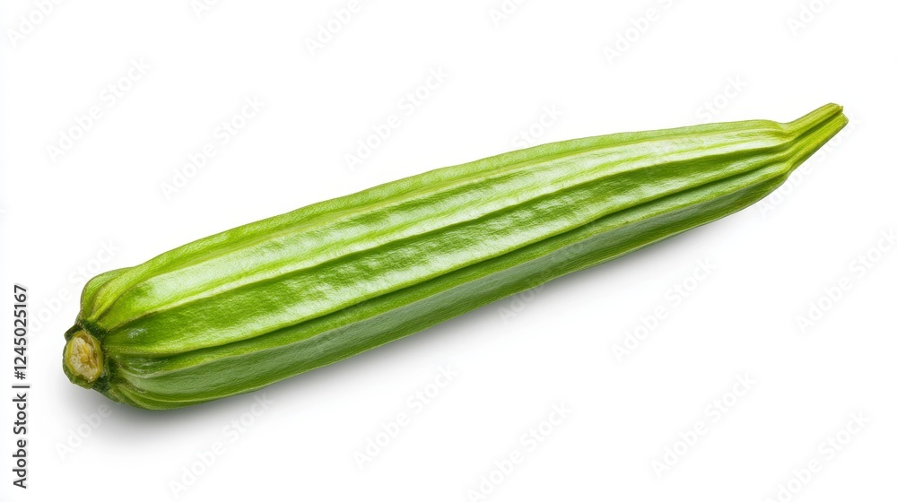 Fresh Green Long Vegetable Isolated on White Background Fresh Green Long Vegetable Isolated on White Background
