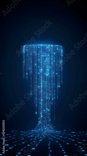 Abstract Blue Data Stream F...