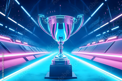 Silver Trophy Stands on a P...