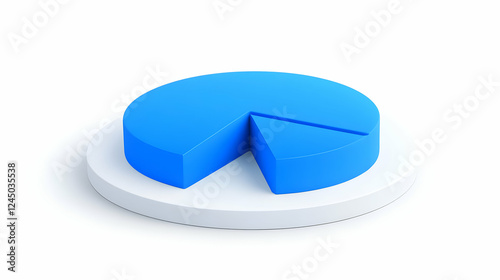 3D Pie Chart Shows Data Sha...