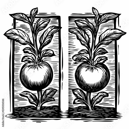 Two Tomato Plants Growing i...