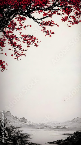 Red-Leafed Tree Branches Ov...
