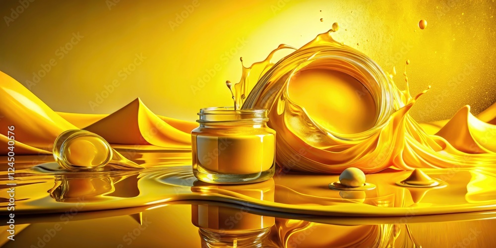 Abstract Yellow Glow Art: Bold Gradient, Dark Shadows, Radiant Highlights - Stock Photo Abstract Yellow Glow Art: Bold Gradient, Dark Shadows, Radiant Highlights - Stock Photo