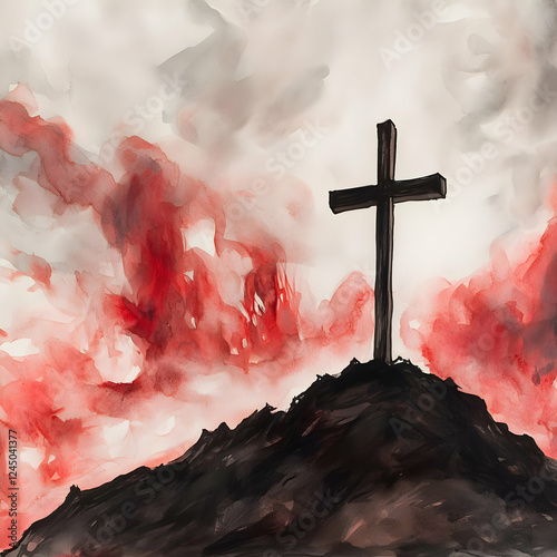 Watercolor Painting of a Cr...