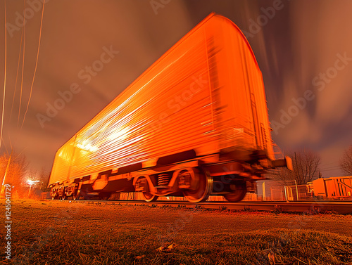 Orange Freight Train Speeds...