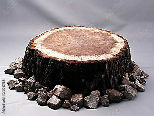Large Tree Stump Sits on a ...