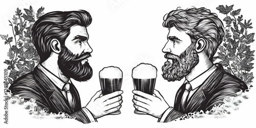 Two Bearded Men in Suits To...