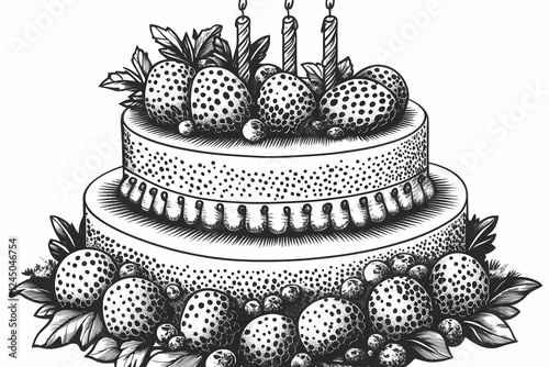 Two-Tiered Cake Decorated w...