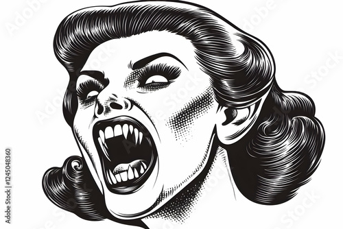 Screaming Woman with Fangs ...