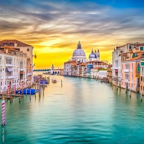 Tranquil Canal Reflects Gol...