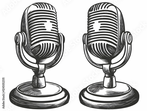 Two Vintage Microphones Sta...