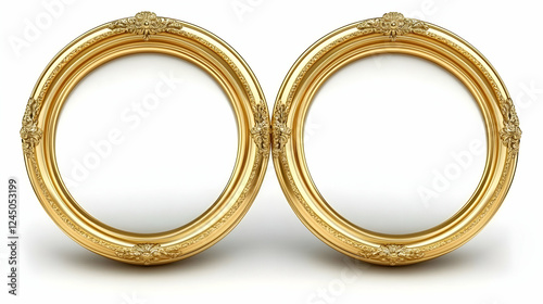 Two Ornate Oval Gold Frames...