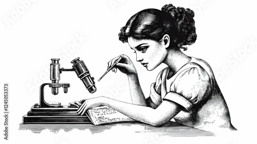 Woman Scientist Examines Sa...