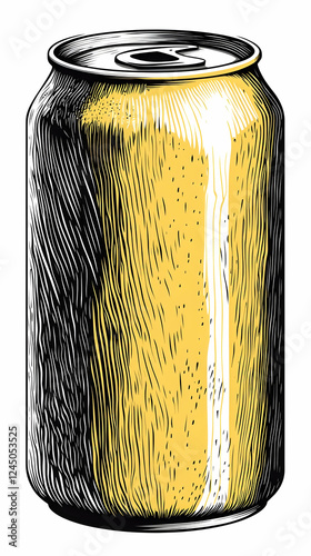 Yellow Aluminum Can Illustr...