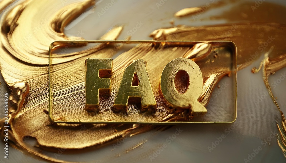 Golden FAQ Sign on Abstract Texture Background Golden FAQ Sign on Abstract Texture Background