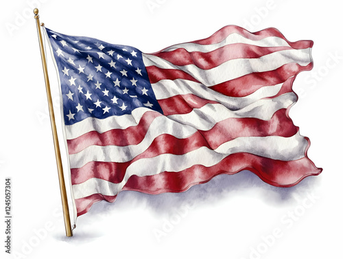 Watercolor Flag Illustratio...