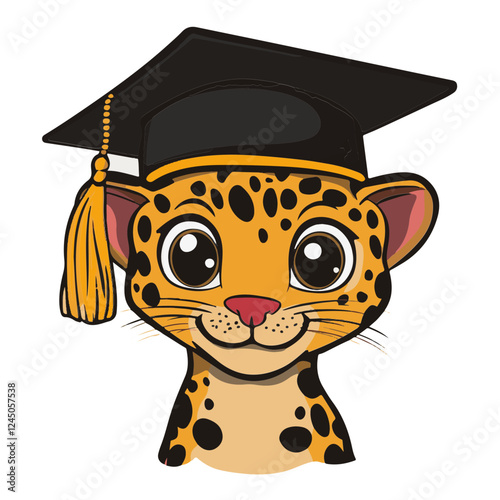 Cheetah with Graduation Cap – High-Speed Learning Concept