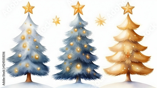 Three decorated Christmas t...