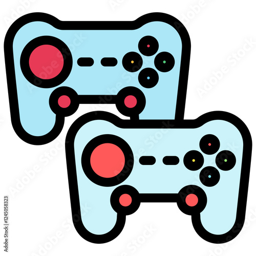 Gamepad outline color icon. use for modern concept, print, UI, UX kit, web and app development. Vector EPS 10, related to entertainment, festival, hobbies.