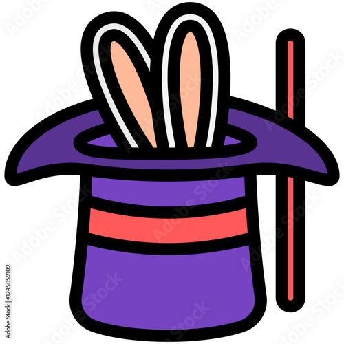 Magic outline color icon. use for modern concept, print, UI, UX kit, web and app development. Vector EPS 10, related to entertainment, festival, hobbies.