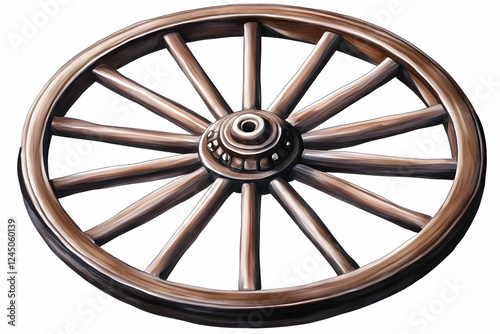 Wooden Wagon Wheel Illustra...