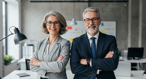 Confident Business Professionals Team Portrait in Modern Office