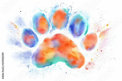 Watercolor Paw Print Bursts...