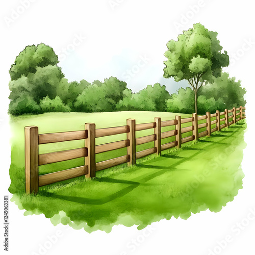 Wooden Fence Encloses Lush ...