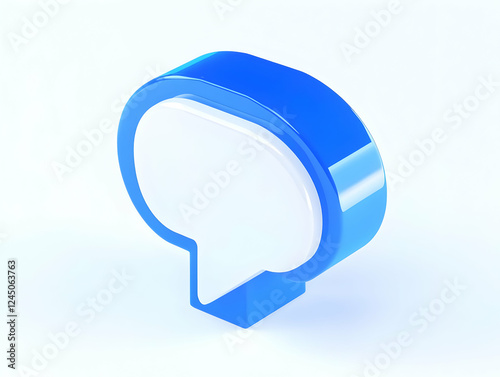 3D Blue and White Speech Bu...