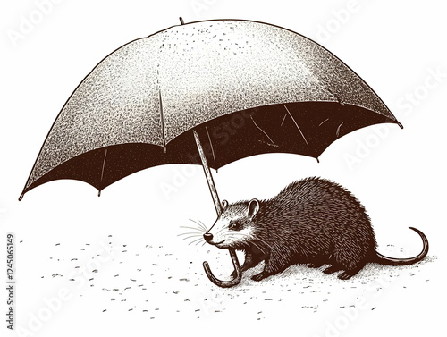 A Rodent Shelters Under an ...