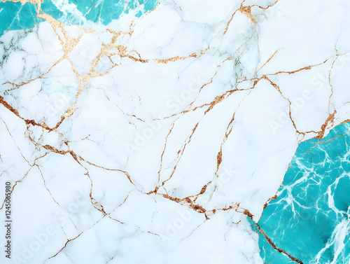 Abstract Turquoise and Whit...