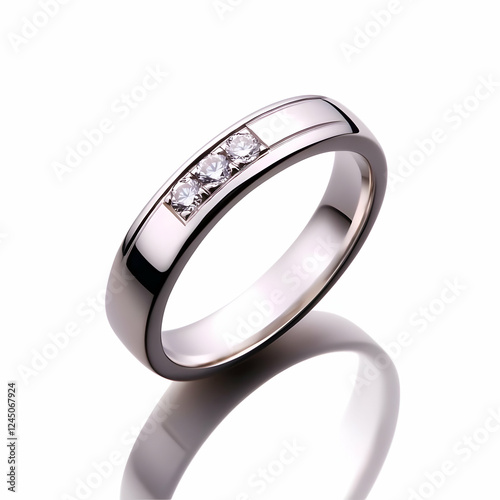 Silver Ring with Three Diam...
