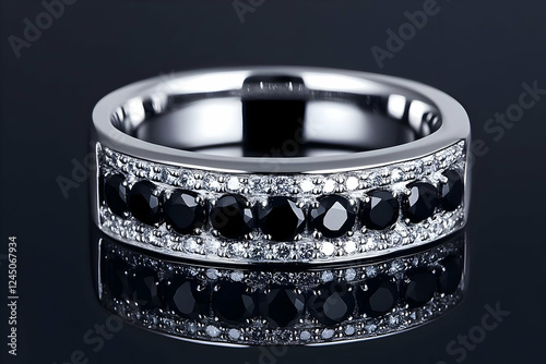 Silver Ring Displays Black ...