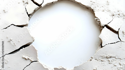 Cracked White Surface Forms...