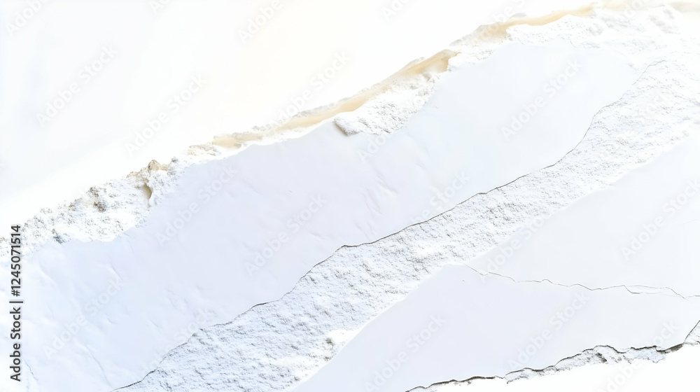 Obraz premium Cracked White Surface with Torn Edges and Textured Details Creates an Abstract Background.