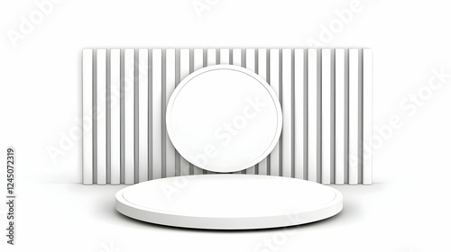 3D Minimalist White Podium ...
