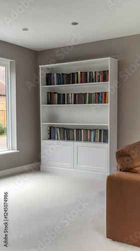 White Bookshelf Stands Tall...
