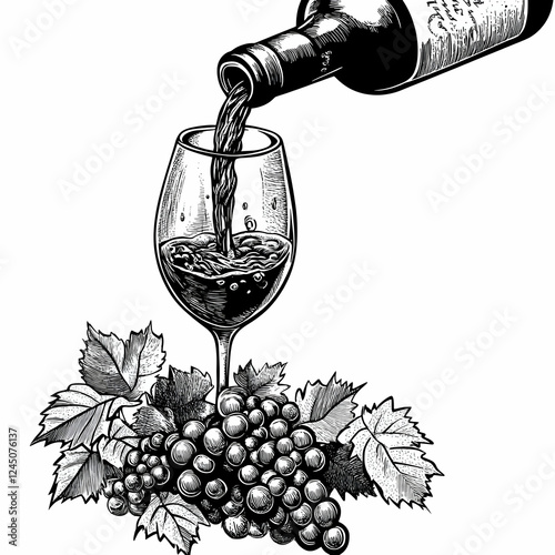 Vintage Illustration: Wine ...