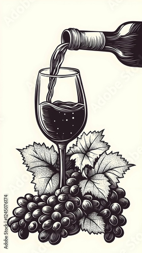 Wine Pouring into Glass wit...