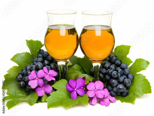 Two Glasses of Golden Wine ...