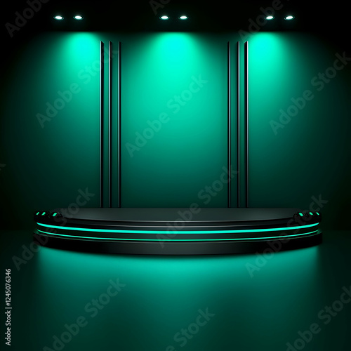 3D Rendered Futuristic Podi...