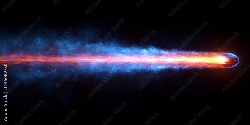 Fototapeta premium Blue Laser Beam Effect with High Speed and Bright Shine