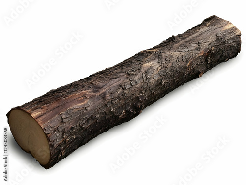 Realistic Log Isolated on W...